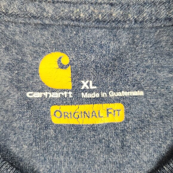 Carhartt Shirt Men's Extra Large Blue Original Fit Short Sleeve Pocket Workwear - Picture 6 of 9